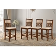 Pemberly Row Set of 4 Solid Wood Counter Chairs in Cherry Finish