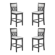 Pemberly Row Solid Wood Counter Chair in Gray (Set of 4)
