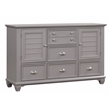 Pemberly Row Jamestown Solid Wood 5-Drawer Gray Bedroom Dresser
