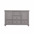 Pemberly Row Jamestown Solid Wood 5-Drawer Gray Bedroom Dresser