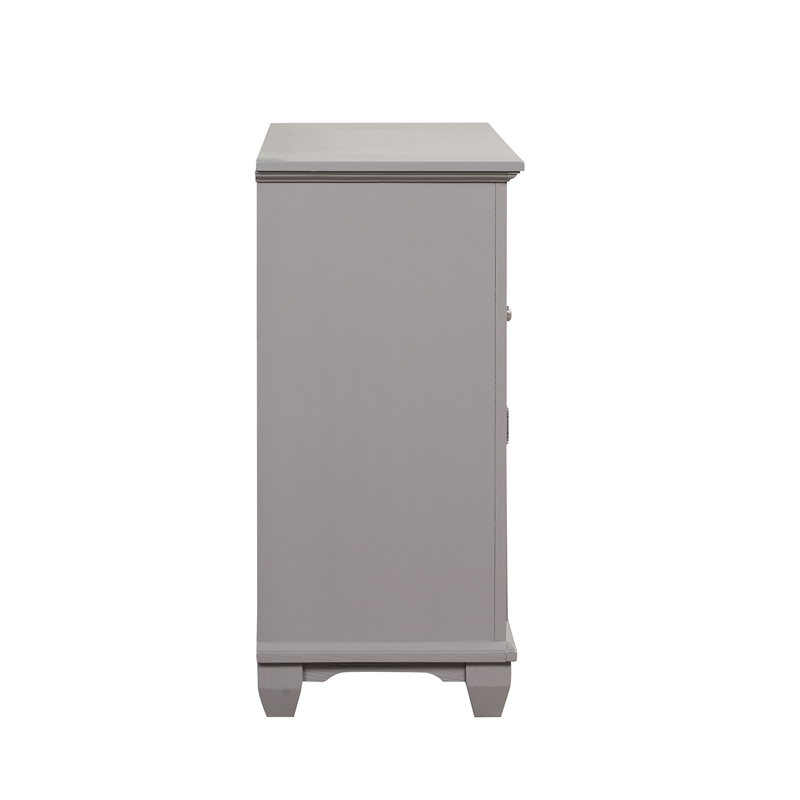 Pemberly Row Jamestown Solid Wood 5-Drawer Gray Bedroom Dresser