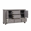 Pemberly Row Jamestown Solid Wood 5-Drawer Gray Bedroom Dresser