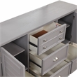 Pemberly Row Jamestown Solid Wood 5-Drawer Gray Bedroom Dresser