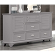 Pemberly Row Jamestown Solid Wood 5-Drawer Gray Bedroom Dresser