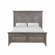 Pemberly Row Lisbon Gray Queen Bed with 2 Storage Drawers