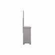 Pemberly Row Acacia Wood 5-Drawer Dresser & Mirror Transitional Gray