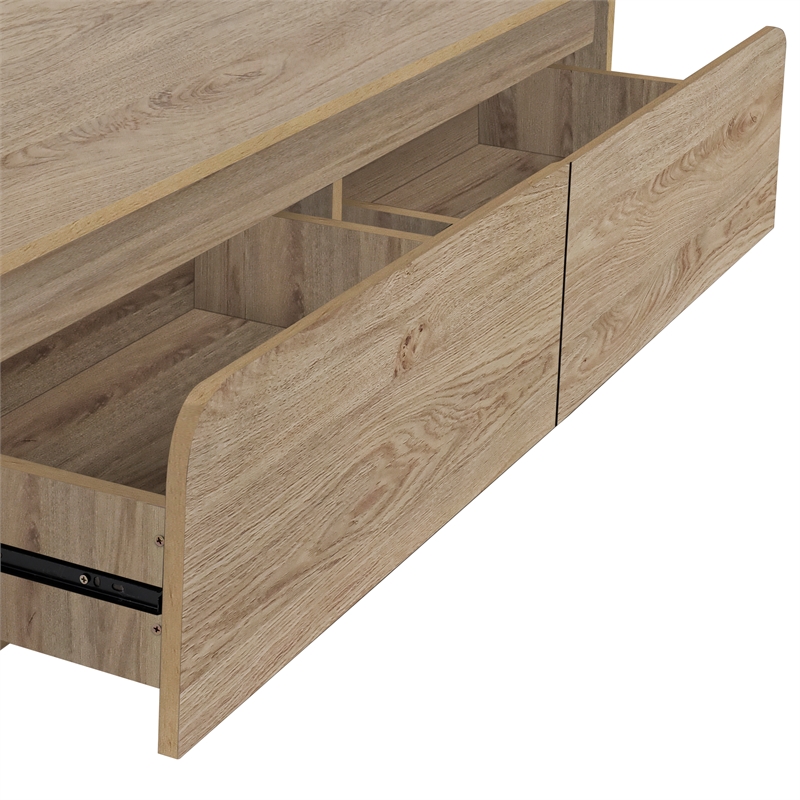 Pemberly Row 3-Piece Cocktail Table and End Tables in Natural Wood Finish