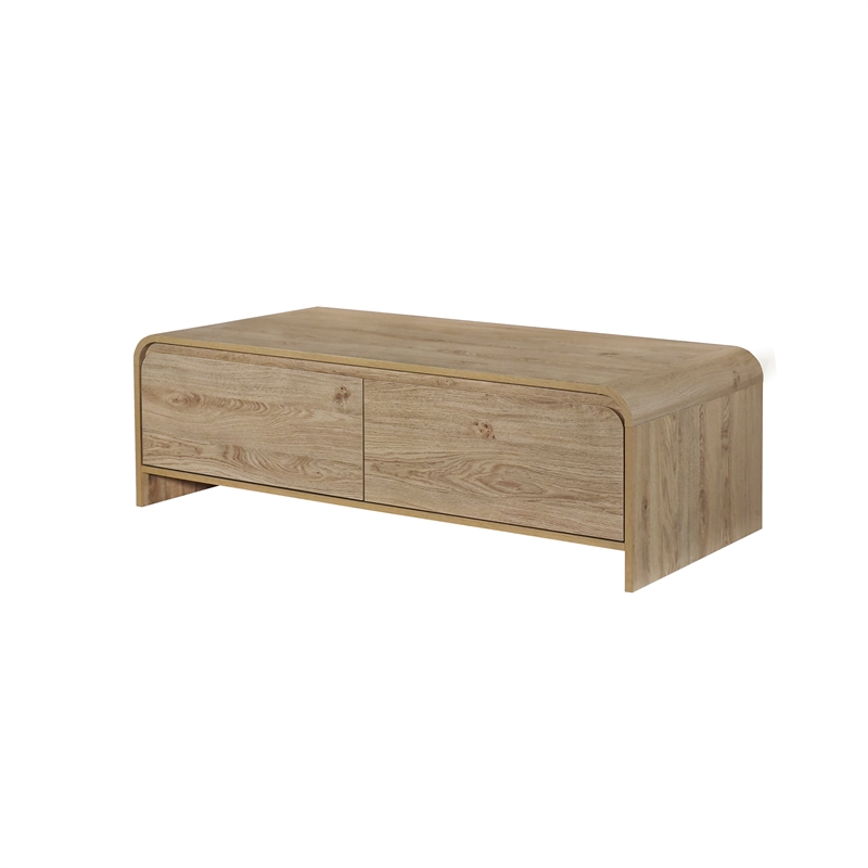 Pemberly Row 3-Piece Cocktail Table and End Tables in Natural Wood Finish