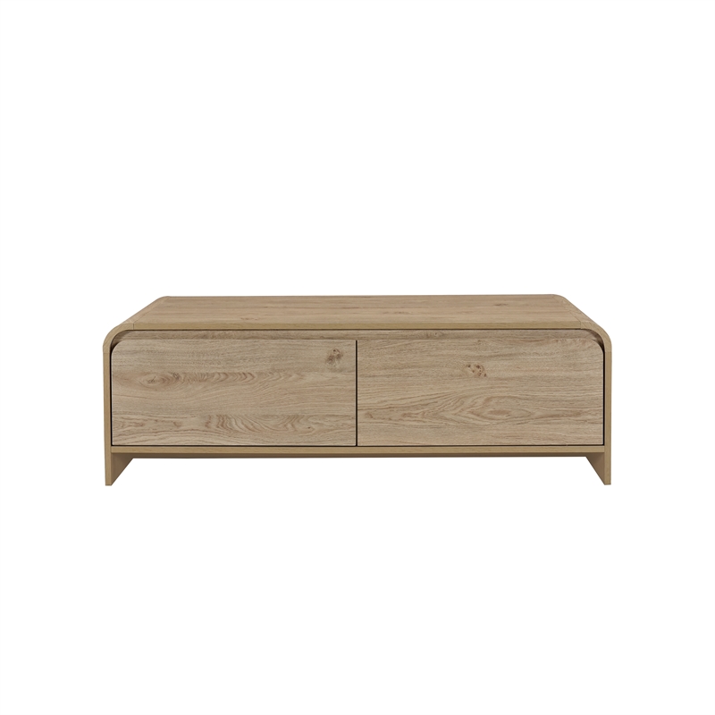 Pemberly Row 3-Piece Cocktail Table and End Tables in Natural Wood Finish