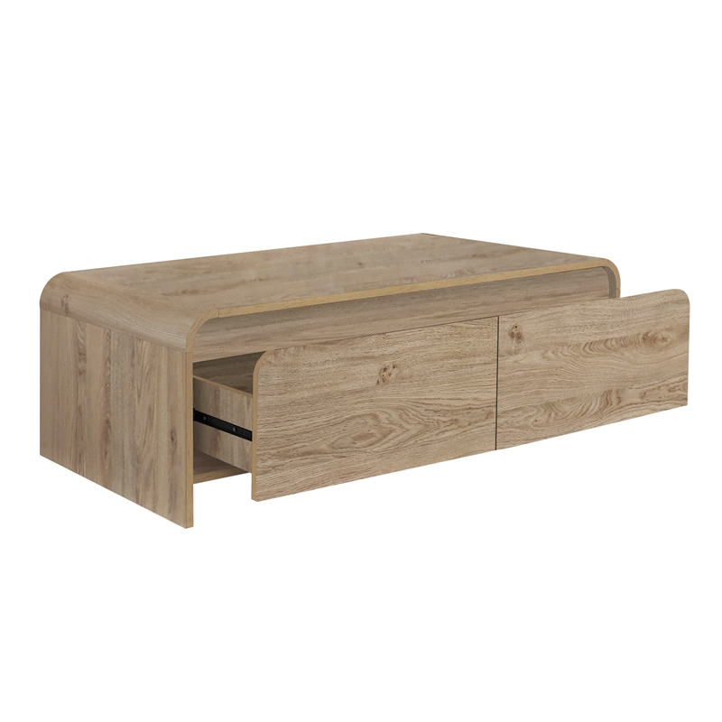 Pemberly Row 3-Piece Cocktail Table and End Tables in Natural Wood Finish