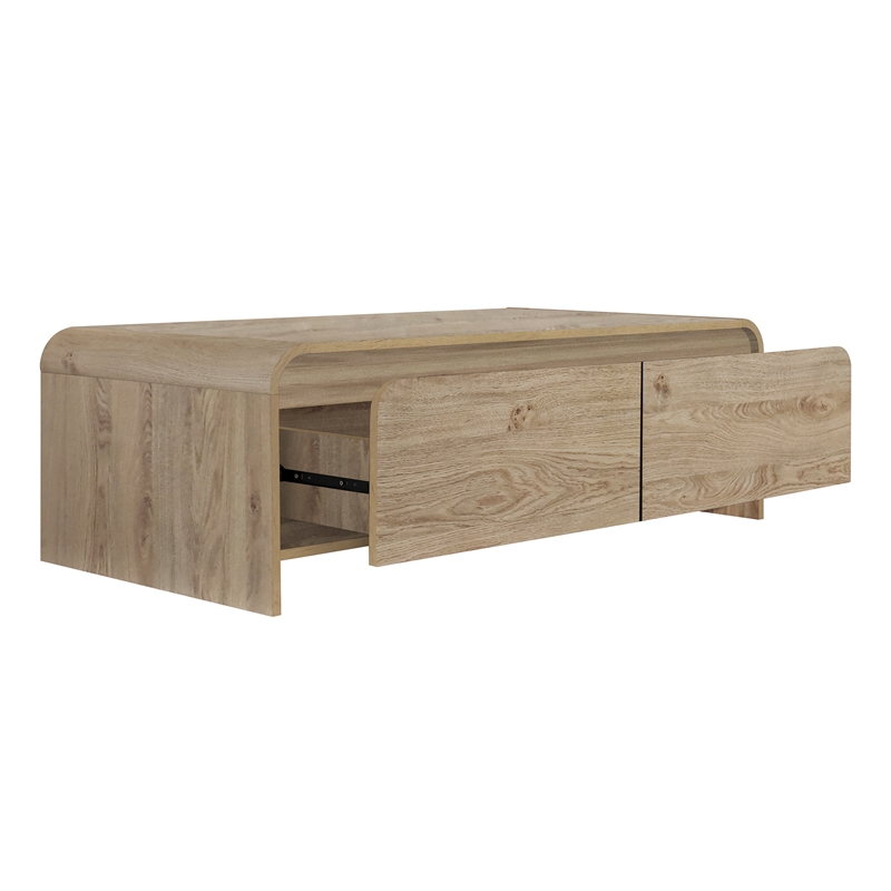 Pemberly Row 3-Piece Cocktail Table and End Tables in Natural Wood Finish