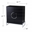 Pemberly Row Engineered Wood and Iron Black Wine Cabinet