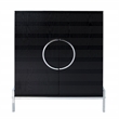 Pemberly Row Engineered Wood and Iron Black Wine Cabinet