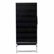 Pemberly Row Engineered Wood and Iron Black Wine Cabinet
