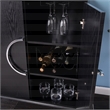 Pemberly Row Engineered Wood and Iron Black Wine Cabinet