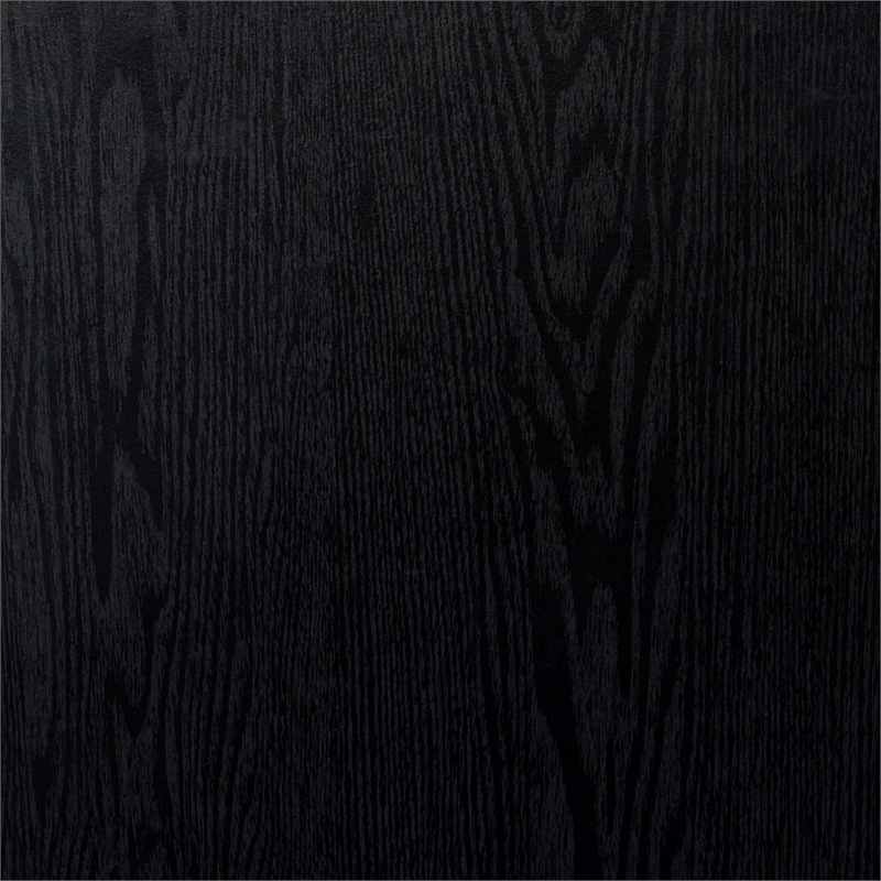 Pemberly Row Engineered Wood and Iron Black Wine Cabinet