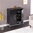 Pemberly Row Engineered Wood and Iron Black Wine Cabinet