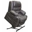 Pemberly Row Power Lift Recliner with Heat and Massage in Gray Fabric
