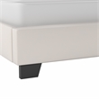 Pemberly Row White Faux Leather Queen Bed with Nail Head Trim