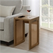 Pemberly Row Weave End Table in Beige Wood Finish