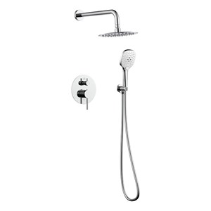 Pemberly Row Brass Shower Faucet System in Chrome