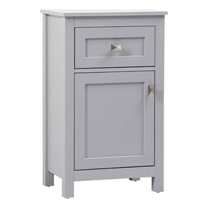 Pemberly Row 18&quot Freestanding MDF Storage Cabinet in Gray