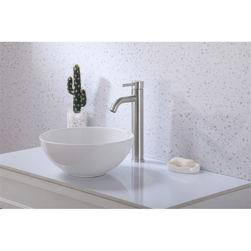 Pemberly Row Stainless Steel Bathroom Faucet in Brushed Nickel