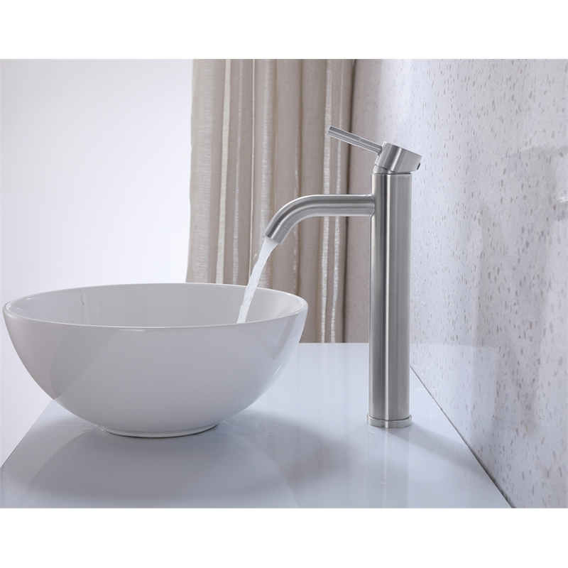 Pemberly Row Stainless Steel Bathroom Faucet in Brushed Nickel
