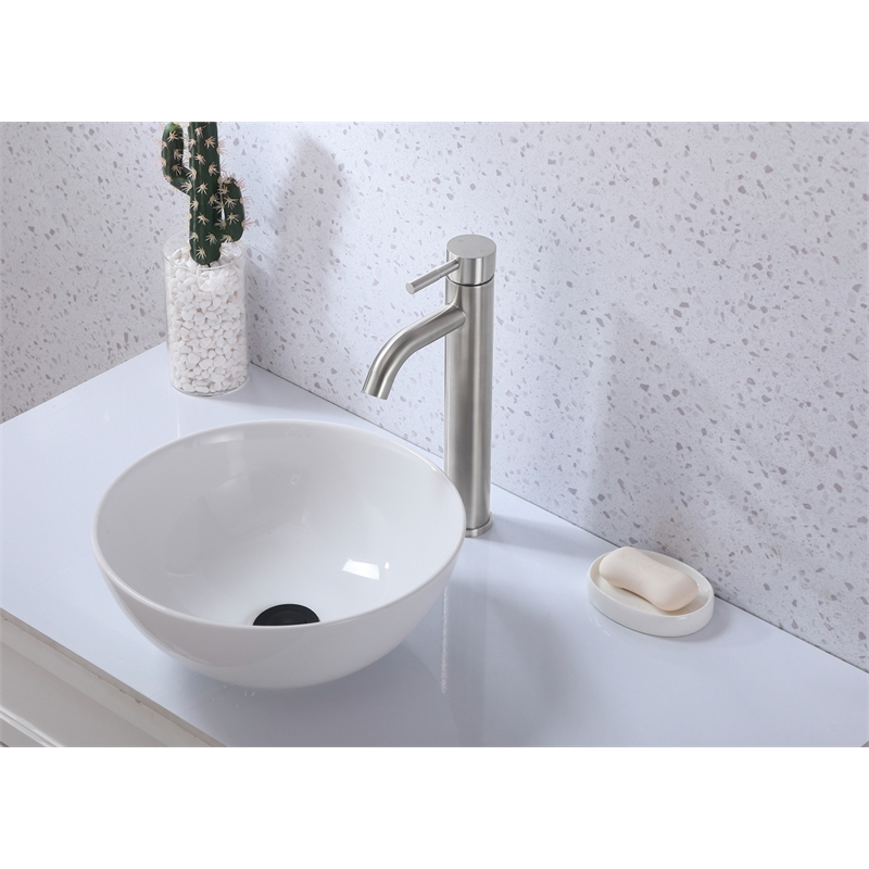 Pemberly Row Stainless Steel Bathroom Faucet in Brushed Nickel