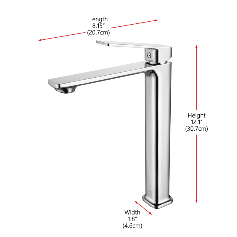 Pemberly Row Brass Single Handle Bathroom Faucet in Chrome