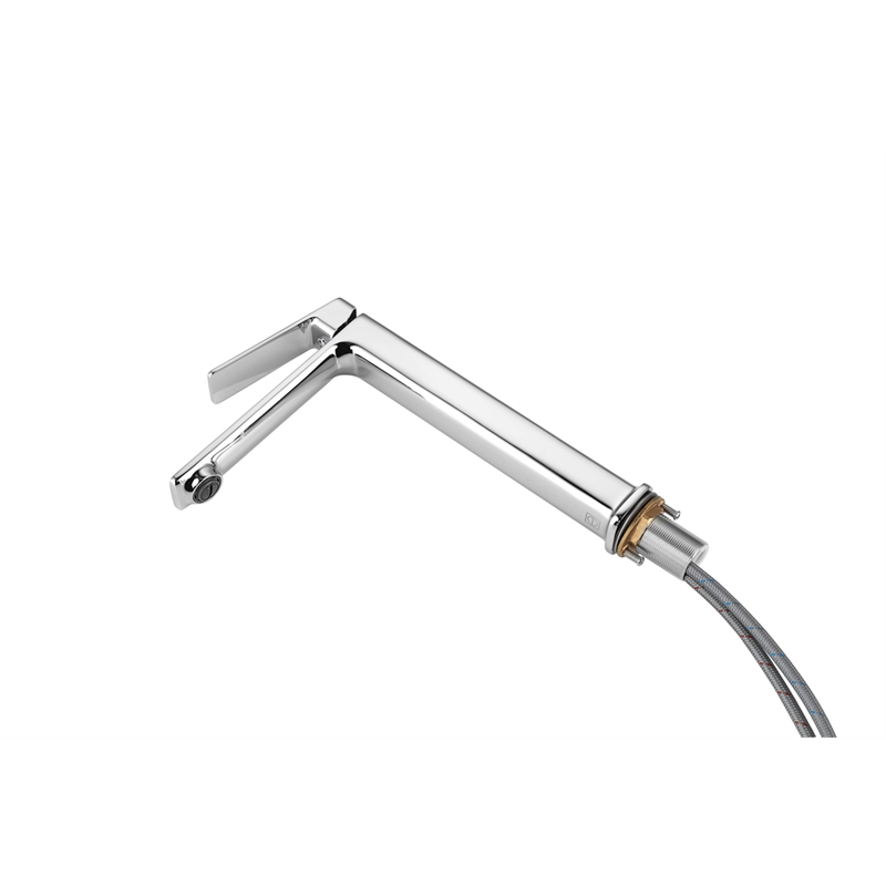 Pemberly Row Brass Single Handle Bathroom Faucet in Chrome
