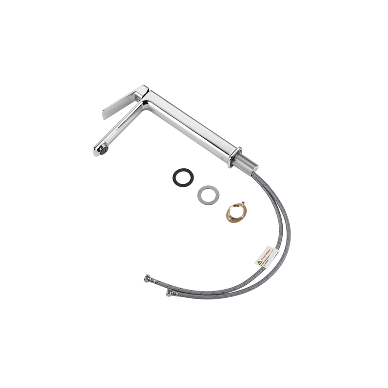 Pemberly Row Brass Single Handle Bathroom Faucet in Chrome