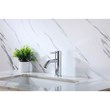 Pemberly Row Modern Single Handle Stainless Steel Bathroom Faucet in Chrome