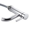 Pemberly Row Modern Single Handle Stainless Steel Bathroom Faucet in Chrome