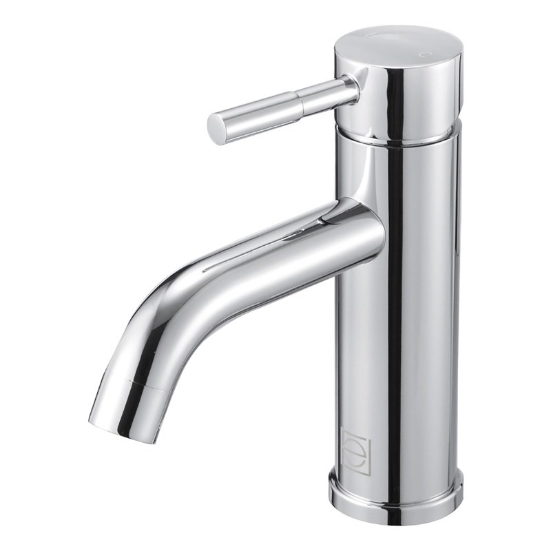 Pemberly Row Modern Single Handle Stainless Steel Bathroom Faucet in Chrome