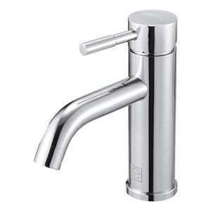 Pemberly Row Modern Single Handle Stainless Steel Bathroom Faucet in Chrome