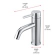 Pemberly Row Modern Single Handle Stainless Steel Bathroom Faucet in Chrome