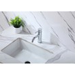 Pemberly Row Modern Single Handle Stainless Steel Bathroom Faucet in Chrome