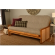 Pemberly Row Wood Futon Set with Woodsmoke Brown Mattress