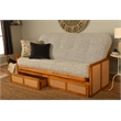 Pemberly Row Westport Full-Size Wood Futon Set with Gray Mattress