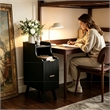 Pemberly Row Slim Black Nightstand with 2 Drawers in Engineered Wood