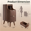 Pemberly Row Slim Brown Fluted Nightstand with 2 Drawers in Engineered Wood