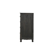 Pemberly Row 9-Drawer Floral Carved Solid Wood Farmhouse Dresser in Black