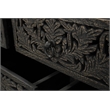 Pemberly Row 9-Drawer Floral Carved Solid Wood Farmhouse Dresser in Black