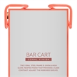 Pemberly Row Metal Rolling Bar Cart with 2 Mirrored Shelves in Coral