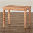 Pemberly Row Bohemian Rattan and Mahogany Short Accent Bench