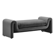 Pemberly Row Modern Velvet Upholstered Bench in Gray 60