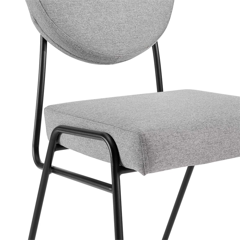 Pemberly Row Fabric Upholstered Dining Side Chairs in Light Gray (Set of 2)