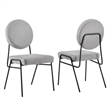 Pemberly Row Fabric Upholstered Dining Side Chairs in Light Gray (Set of 2)