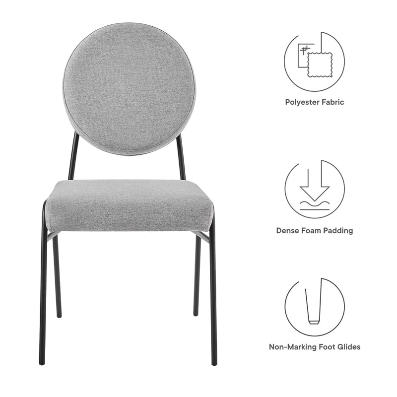 Pemberly Row Fabric Upholstered Dining Side Chairs in Light Gray (Set of 2)